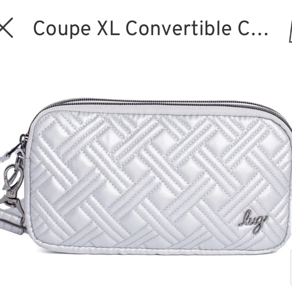 Lug Coupe XL Convertible Quilted Crossbody Belt Bag Metallic Silver